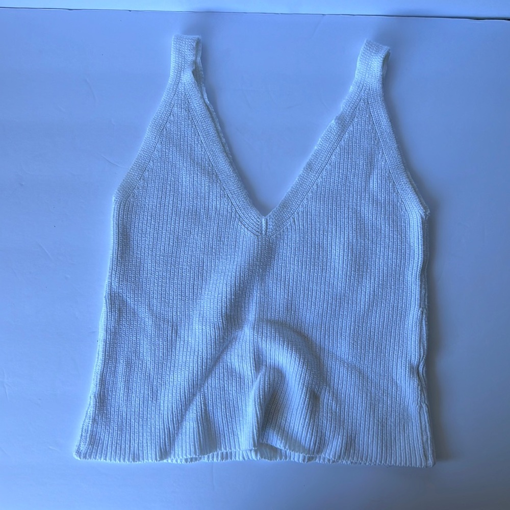 Brandy Melville white knit tank top